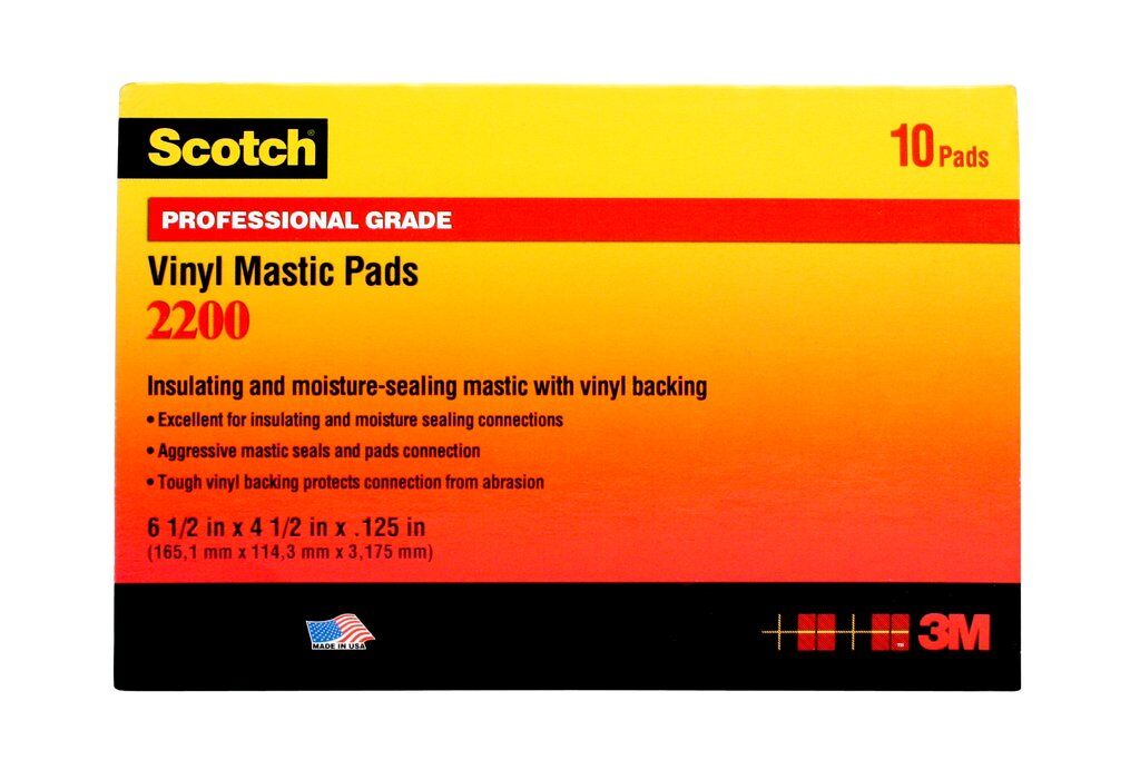 3M Scotch 2200-3-1/4X4-1/2 - Vinyl Mastic Pad 2200 Black 125 Mil ( 3-1/4 Inch x 4-1/2 Inch) 7000057773 - eGrimesDirect
