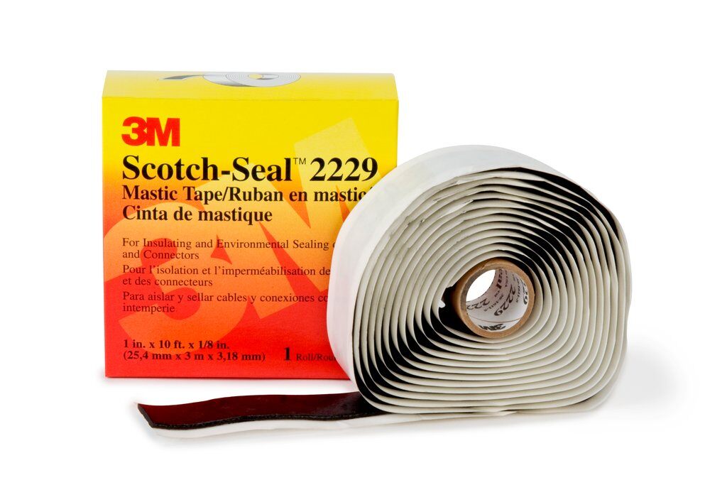 3M Scotch-Seal 2229-3-3/4X3-3/4 - Mastic Tape 2229-P Black 125 mil (3-3/4 Inch x 3-3/4 Inch) 7000132526 - eGrimesDirect