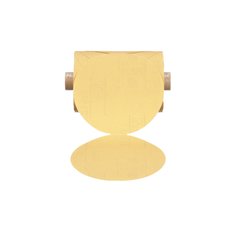 3M PSA Discs 5-inch aluminum oxide paper sanding discs in 280 grit, shown in a roll with gold-colored abrasive surface.