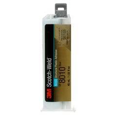 3M Scotch-Weld DP8010-45ML structural plastic adhesive duo-pak, blue 45 ml bottles, shown with applicator tips and packaging.