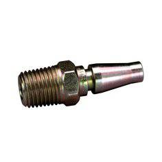 3M W-3186-2 supplied air accessory plug with 1/4 inch body size and MPT Schrader fitting, used for air systems.