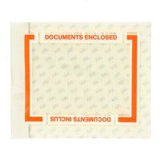 3M Scotch 830-CN-5X6 pouch tape pads with "Documents Enclosed" label, 5-inch by 6-inch size, for secure document packaging.