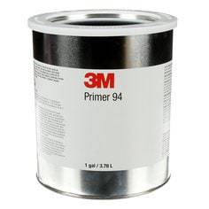 3M Tape Primer 94 in clear light yellow, 1-gallon bulk container for adhesive tape applications.
