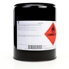 3M Tape Primer 94 in a clear light yellow liquid, 5-gallon pail for bulk application, used to enhance adhesive tape bonding.