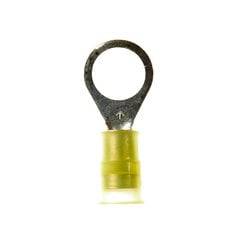 3M Scotchlok MNG10-38R/SX yellow nylon insulated ring tongue terminal with insulated grip, suitable for 3/8 inch stud and 12-10 AWG wiring.