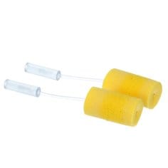 3M E-A-Rsoft Classic Plus Probed Test Plugs in white, designed for hearing protection, shown in a close-up image.