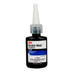 3M Scotch-Weld TL43 blue threadlocker in a 10 ml bottle, ideal for secure fastening of threaded parts.