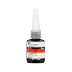 3M Scotch-Weld TL71-S/W-10ML red threadlocker in 10 ml bottle, adhesive for locking and sealing threaded fasteners.
