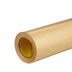 3M 465 clear adhesive transfer tape, 2 mil thickness, 48 inches wide, 60 yards long, shown rolled on a core for industrial use.