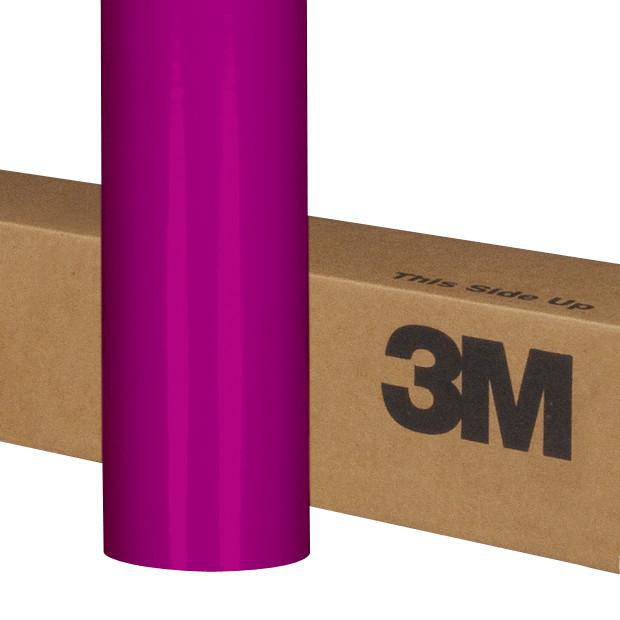 3M Scotchcal 3630-118 Translucent Graphic Film in Intense Magenta, 48-inch by 50-yard roll for vibrant window or sign graphics.