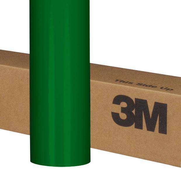3M Scotchcal 3630-156 translucent graphic film in vivid green, 48-inch wide by 50 yards long, for vibrant window or sign displays.