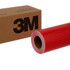 3M Scotchcal translucent graphic film in red, 48-inch by 50-yard roll, suitable for vibrant window and signage displays.