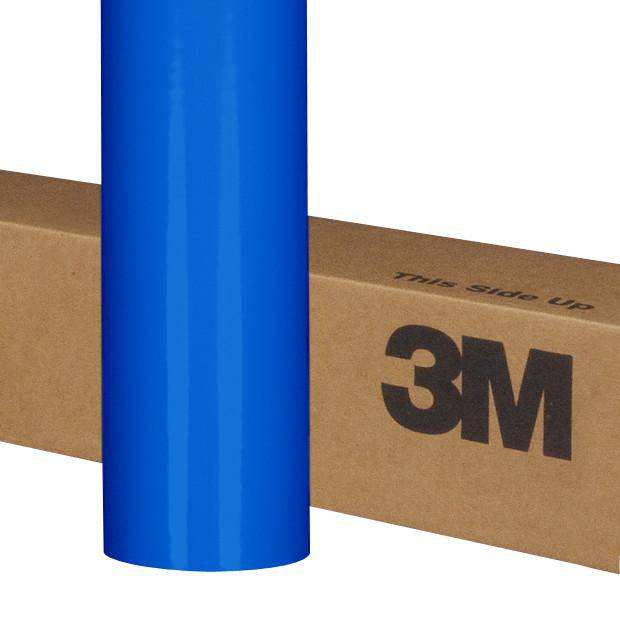 3M Scotchcal 3630-337 translucent graphic film in process blue, 48-inch by 50-yard roll, ideal for signage and window graphics.