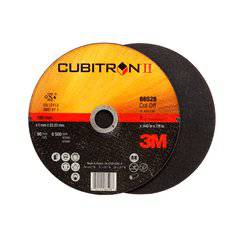 3M Cubitron II Type 01 cut-off wheel in black, 7-inch diameter, for metal cutting and grinding applications.