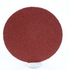3M AB22403 2-inch white Roloc TR cloth disc with 120 grit aluminum oxide for grinding and surface preparation.