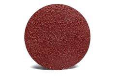 3M AB89671 3-inch quick-change maroon Roloc TR fibre disc with 60+ grit ceramic alumina for grinding and finishing surfaces.