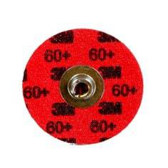 3M Cubitron II Type S Red Roloc TSM cloth disc, 2-inch quick-change, 60+ grit, ceramic alumina for surface grinding and finishing.