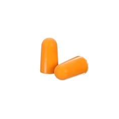 3M 1100 uncorded tapered foam earplugs in orange, individually packaged pairs for hearing protection and noise reduction.