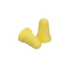 3M E-A-Rsoft E-Z-Fit uncorded yellow earplugs for hearing protection, shown in a close-up image.