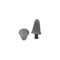 3M E-A-Rsoft P1300 uncorded grey earplugs with Skull Screws design for hearing protection, shown in a close-up image.