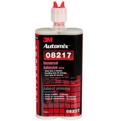 3M Automix 08217 Urethane Universal Adhesive in clear, 6.8 fl oz (200 ml) bottle, showing the adhesive container and label.