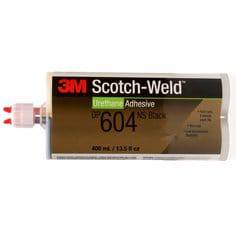 3M Scotch-Weld DP604NS urethane adhesive duo-pak in black, 13.52 fl oz (400 ml) for industrial bonding applications.