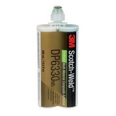 3M Scotch-Weld DP6330-400ML composite urethane adhesive duo-pak in green, 13.52 fl oz, for bonding composites and industrial applications.