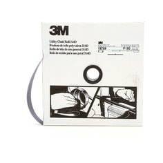 3M 1-inch x 50-yard aluminum oxide utility cloth roll with 150 grit for sanding and surface preparation.