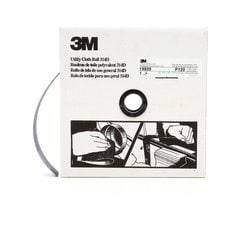 3M AB19809 1-1/2 inch x 50 yard aluminum oxide utility cloth roll with 120 grit for sanding and polishing tasks.
