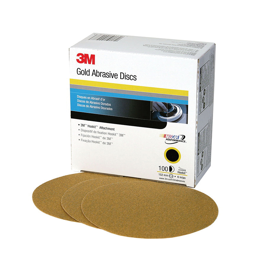 3M Hookit 981 - 6 Inch x Non-Vacuum 236U Aluminum Oxide 120 Grit Paper Velcro Disc 7000118756 - eGrimesDirect