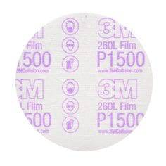 3M 00951 260L aluminum oxide 1500 grit Velcro film disc, 5-inch non-vacuum sanding disc for finishing and surface prep.