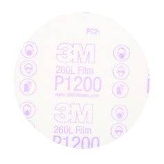 3M 00952 5-inch aluminum oxide Velcro film disc with 1200 grit for sanding and polishing applications.