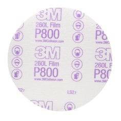 3M 6-inch aluminum oxide Velcro film disc with 800 grit, non-vacuum, suitable for sanding and surface finishing.