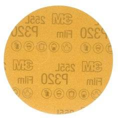 3M 5-inch aluminum oxide 320 grit Velcro disc for sanding and grinding on various surfaces.