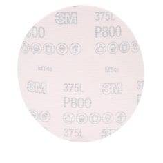 3M 6-inch non-vacuum Velcro film disc with 375L aluminum oxide, 800 grit for surface finishing and polishing.