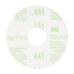 3M AB84173 3-inch aluminum oxide microfinishing Velcro film disc with 30 grit for surface smoothing and finishing.