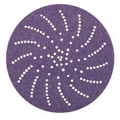 3M Cubitron AB64267 5-inch vacuum multihole Velcro disc with ceramic alumina, 180+ grit for grinding and finishing.