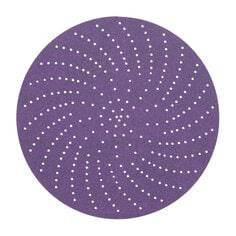 3M Cubitron AB64268 6-inch ceramic alumina Velcro disc with multihole vacuum backing, 180+ grit for surface grinding.