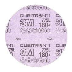 3M Cubitron ceramic alumina 6-inch Velcro disc with 180+ grit, non-vacuum, ideal for grinding and finishing surfaces.