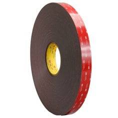 3M VHB 4979F black tape, 62 mil thick, 1 inch wide and 36 yards long, shown rolled with product label visible.