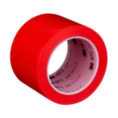 3M Vinyl Tape 471 in red, 3 inches wide and 36 yards long, showing the tape roll with red color and product label.