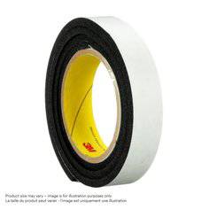 Black 3M Vinyl Foam Tape 4714, 1 inch by 18 yards, with adhesive backing, used for sealing and cushioning applications.