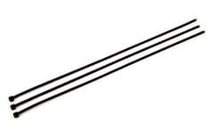 Black 3M cable tie 15-inch (38 cm) for wire management, shown securing cables in a professional setup.