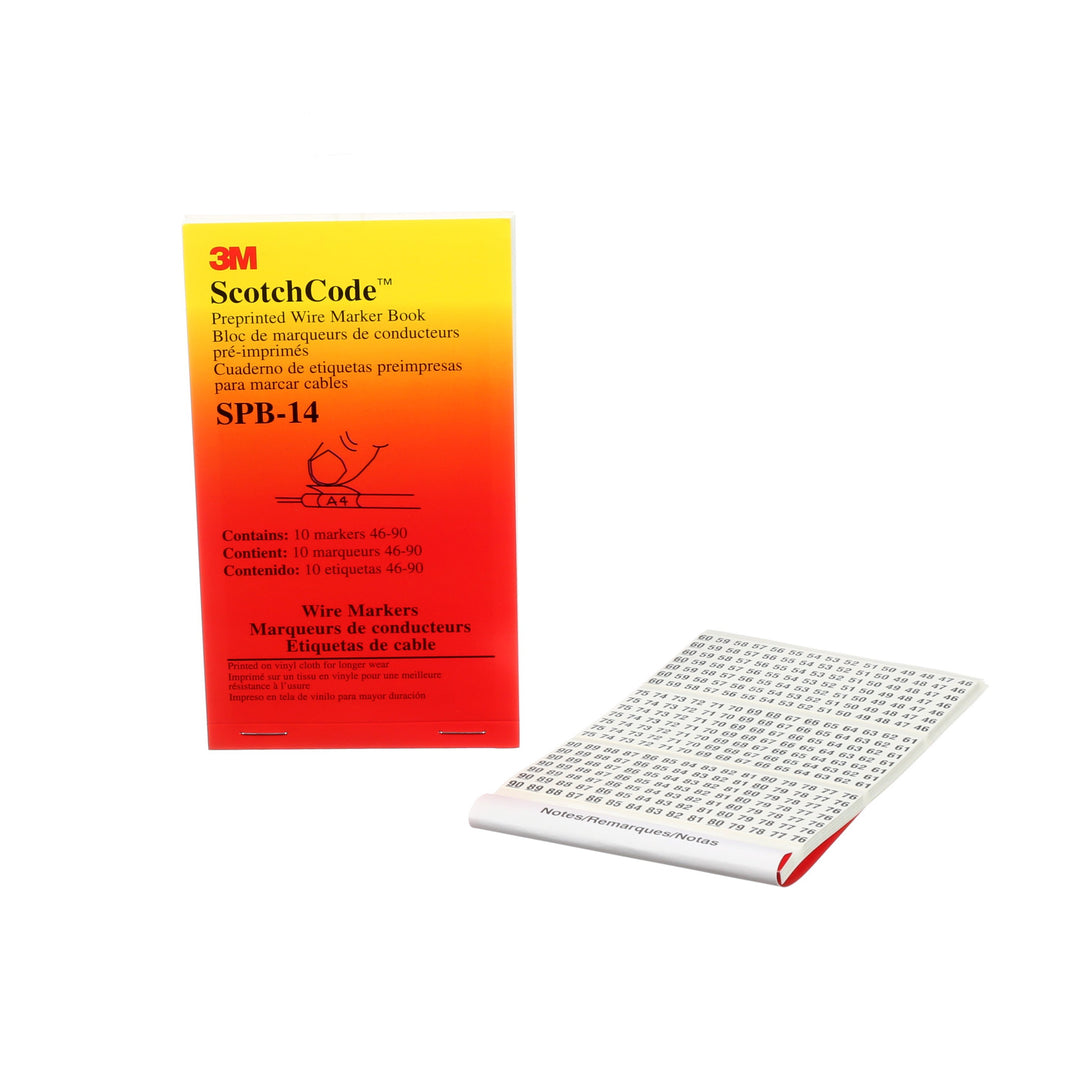 3M ScotchCode SPB-14 - Pre-Printed Wire Marker Book numbers 46 - 90 7000132487 - eGrimesDirect