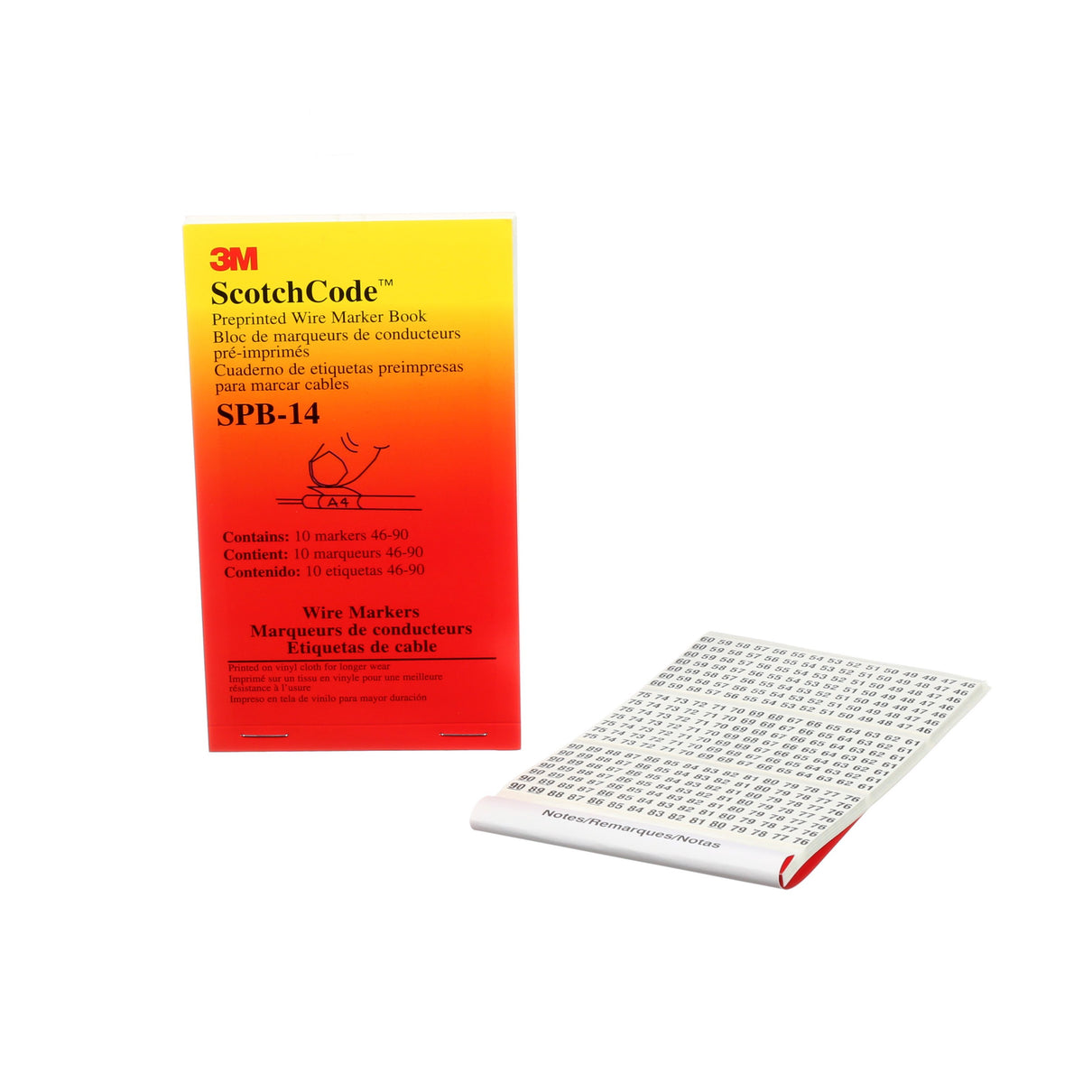 3M ScotchCode SPB-14 - Pre-Printed Wire Marker Book numbers 46 - 90 7000132487 - eGrimesDirect
