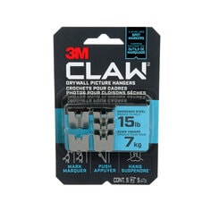 3M 3PH15M-5EF - 3M CLAW Drywall Picture Hanger with Temporary Spot Marker Holds 15 lbs 5 Hangers 5 Markers/Pack 3M 7100227268 7100227268 - eGrimesDirect