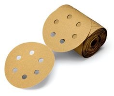 3M PSA self-adhesive paper discs, 6 inch, 80 grit aluminum oxide, dust-free roll for sanding and grinding applications