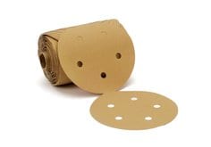 3M AB88700 PSA paper abrasive discs, 5-inch aluminum oxide grit 120, shown in a roll for sanding and grinding applications.