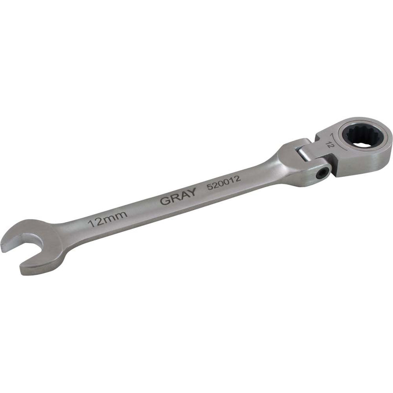 Gray 520014 - 14MM COMBINATION FLEX HEAD RATCHETING WRENCH, STAINLESS STEEL FINISH GRAY TOOLS 520014