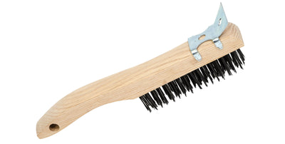 Jet 4SHWSC - 4 Row Shoe Handle Carbon Steel With Scraper Hand Wire Scratch Brush - eGrimesDirect
